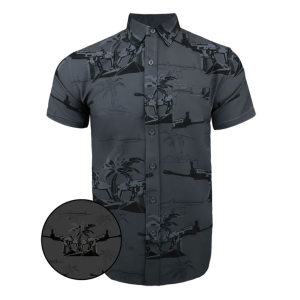 RETRO RIFLE Palm Gray Large Shirt (PALMGRAY-L)
