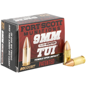 FORT SCOTT MUNITIONS 9mm 125gr Subsonic 20rd/Box Handgun Ammo (9MM-125-SCVSS)