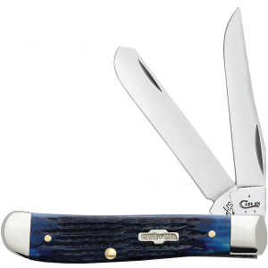 CASE XX Rogers Corn Cob Jig Blue Bone Mini Trapper Folding Knife (02838)