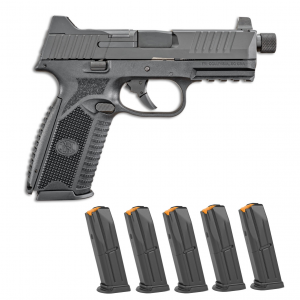 FN AMERICA 509 Tactical 9mm 4.5in Black 2x 10rd + 3x 10rd Free Mags Bundle with Case (66-101650)