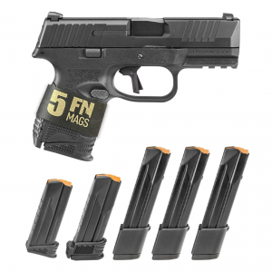 FN AMERICA 509 Compact 9mm 3.7in Black 1x 12rd, 1x 15rd + 3x 24rd Free Mags Bundle with Case (66-101641)