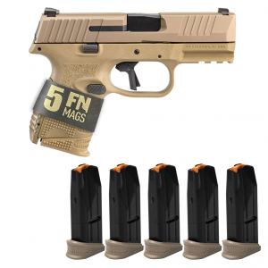 FN AMERICA 509 Compact 9mm 3.7in FDE 2x 10rd + 3x 10rd Free Mags Bundle with Case (66-101644)