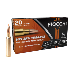 FIOCCHI Hyperformance 6.5 Creedmoor 129gr SST 20rd Per Box Rifle Ammo (65CMHSA)