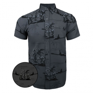 RETRO RIFLE Men's Palm Gray SS Shirt, XXL (PALMGRAY-XXL)