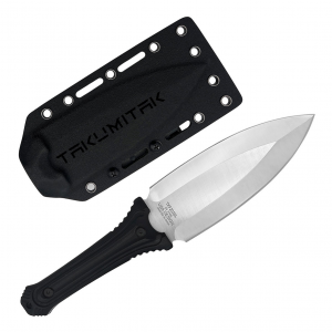 TAKUMITAK Sentinel Silver D2 Spear Point Blade G10 Handle Fixed Knife with Kydex Sheath (TKF203SL)