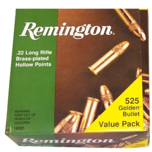 INGTON Golden Bullet 22 LR 36 Grain HP 525 Round Box (1622C) Ammo