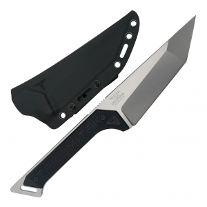 TAKUMITAK Charge Silver D2 Tanto Blade G10 Handle Fixed Knife with Kydex Sheath (TKF215SL)