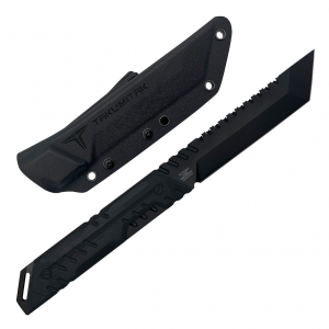 TAKUMITAK Solution Black D2 Tanto Blade G10 Handle Fixed Knife with Kydex Sheath (TKF216BK)