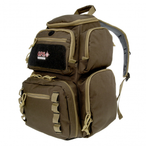 G*OUTDOORS Pistolero Rifle Green/Khaki Backpack with Cradle for 5 Handguns (GPS-1712BPRK)