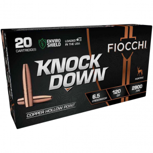FIOCCHI Knock Down 6.5 Creedmoor 120gr Hollow Point 20 Rd/Box Ammo (65CMCHA)