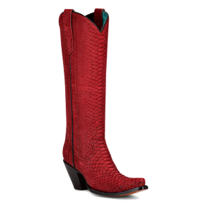 Corral CORRAL Womens Red Python Tall Top Full Exotic Boots (A4194) - $498.00 at GritrSports
