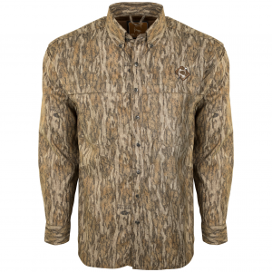 DRAKE Men's Mesh Back Flyweight Bottomland Turkey Shirt (OT1000-MEN-006)