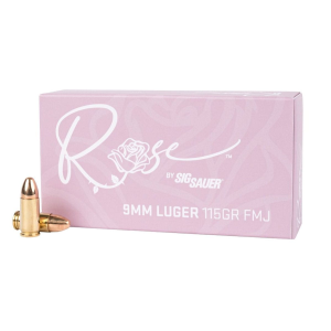 SIG SAUER Rose 9mm Luger 115Gr FMJ 50rd Box Ammo (E9MMB1-ROSE-50)