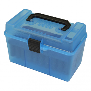 MTM Deluxe 50 Round Clear Blue Ammo Box with Handle (H50-R-MAG-24)