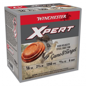 WINCHESTER AMMO Xpert Game&Target 16Ga 2.75in #6 High Velocity Steel 15/16oz 25rd/Box Shotshell (WE16GT6)