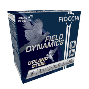 FIOCCHI Field Dynamics Upland Steel 12ga 2.75in #4 25rd/Box Shotshell (12HVST4)