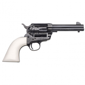 F.LLI PIETTA GWll "The Shootist" Engraved All Blue .357mag 4 3/4" Ultra Ivory Grip Revolver (GW357LEB434NMUI)