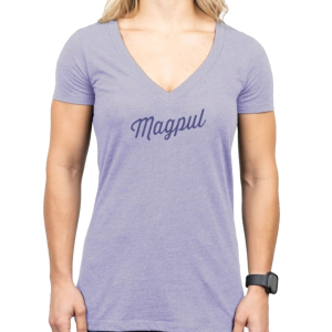 MAGPUL Women's Rover Script Orchid Heather Cotton/Polyester Short Sleeve T-Shirt (MAG1336-530)