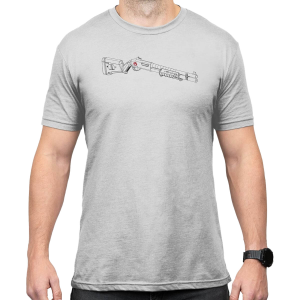 MAGPUL Men's SGA Blueprint Stone Gray Heather Cotton/Polyester Short Sleeve T-Shirt (MAG1278-041)