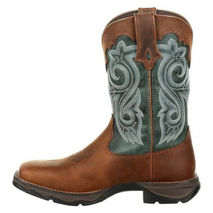 DURANGO Women's Lady Rebel 10in Brown Evergreen Waterproof Western Boots (DRD0312)
