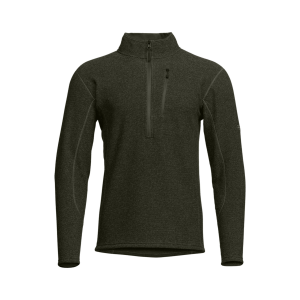 SITKA Men's Snowcrest Half-Zip Fleece Hemlock Green Heather Pullover (600407-HEMH) - Sitka