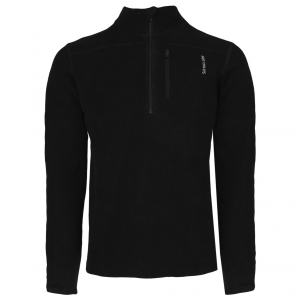 HOT CHILLYS Men's La Montana Black/Black Fleece Zip-T Base Layer Top (HC4095-103)