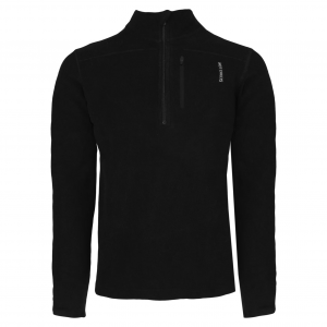 HOT CHILLYS Men's La Montana Black/Black Fleece Zip-T Base Layer Top (HC4095-103)