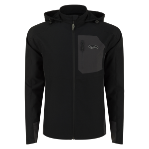 DRAKE Men's Rain Brake Lightweight Solid Softshell Caviar Black Jacket (DS7530-CAB) - Drake