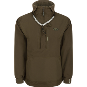 DRAKE Men's MST 2.0 Waterfowl Fleece-Lined Green Timber 1/4 Zip Jacket (DW2252-GTB) - Drake