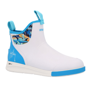 XTRATUF Men's 6in ADB Sport Guy Harvey White/Dresden Blue Ankle Deck Boots (XADSMGH1)