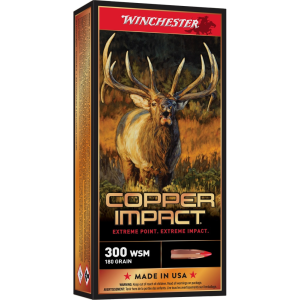 WINCHESTER AMMO Copper Impact 300 WSM 180gr Copper Extreme Point 20rd/Box Rifle Ammo (X300SCLF2)