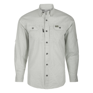 DRAKE Men's Frat BD Houndstooth Check Quarry LS Shirt (DS2276-QRY) - Drake