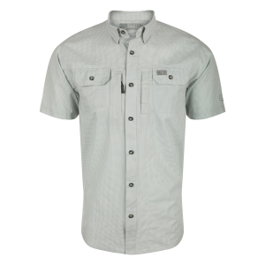 DRAKE Men's Frat BD Houndstooth Check Quarry SS Shirt (DS2275-QRY)