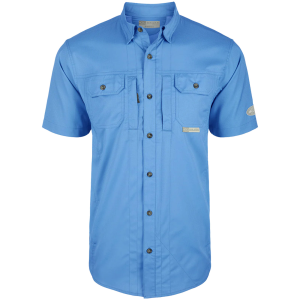 DRAKE Men's Wingshooters Trey Marina Blue SS Shirt (DS2600-MBU)