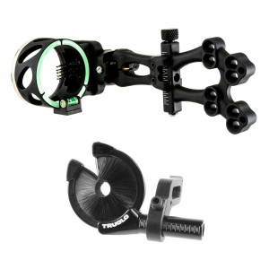 TRUGLO Veros 5-Pin Black Hunting Sight w/ EZ-Rest Arrow Rest (TG5105B+TG615B) - Truglo