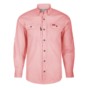 DRAKE Men's Frat BD Houndstooth Check Shell Pink LS Shirt (DS2276-SPN) - Drake