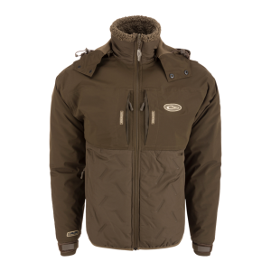 DRAKE LST Guardian Flex Double Down Eqwader Green Timber Full Zip Hooded Jacket (DW7350-GTB) - Drake