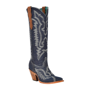 Corral CORRAL Women's White Embroidery Denim Tall Top Pointed Toe Cowboy Boots (Z5226) - $258.00 at GritrSports