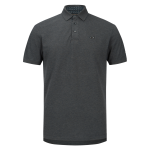 DRAKE Men's Pique Logo Castlerock Grey Heather Polo (DS4090-CRG)