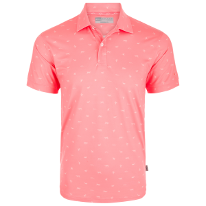 DRAKE Men's Performance Print Shell Pink Polo Shirt (DS4092-SPN)