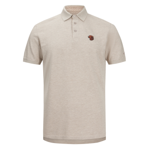 DRAKE Men's Pique Logo Island Fossil Heather Polo (DS4090-IFH)