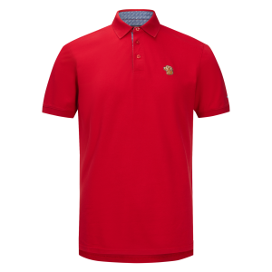 DRAKE Men's Pique Logo Chili Pepper Red Polo (DS4090-CPR)