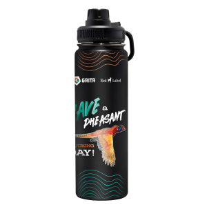 GRITR 24 oz Stainless Steel Vacuum Insulated Water Bottle, Red Label Edition