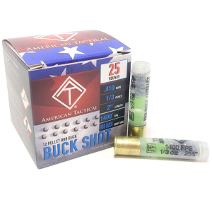 RICAN TACTICAL IMPORTS Target Load BBB Buck .410ga 1/3oz 2.5in 25rd (ATIAC410BBB) Ammo