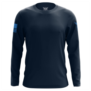 WE THE PEOPLE HOLSTERS Basic Navy Blue/Steel Blue Long Sleeve Shirt (LONGX-N_0000-T-FL)