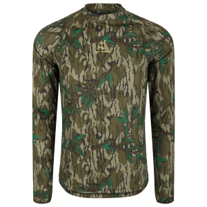 DRAKE Men's Early Bird Mossy Oak Greenleaf LS Performance Crew (OT0009-012)