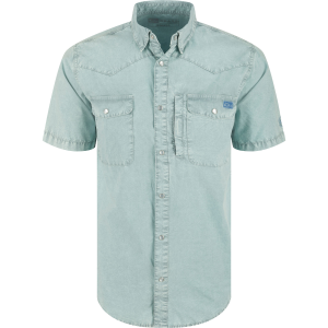 DRAKE Mens Cinco Ranch Western Acid Washed Dusty Blue SS Shirt (DS2233-DTB)