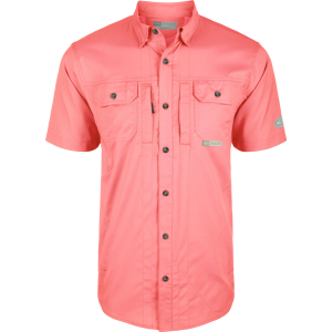 DRAKE Mens Wingshooter Trey Solid Dobby Button-Down Shell Pink SS Shirt (DS2605-SPN)