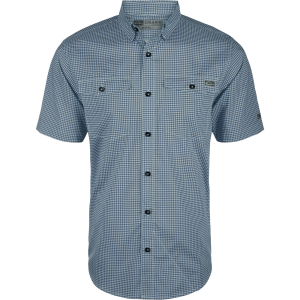 DRAKE Mens Frat Gingham Check Button-Down Pageant Blue SS Shirt (DS2265-PGB)