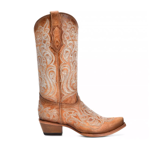 Corral CORRAL Crackled Straw/Blue Liminiscent Embroidery Western Boots (C4144) - $258.00 at GritrSports
